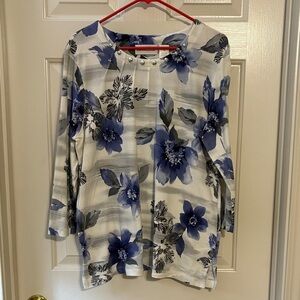 Alfred Dunner Blue Floral Blouse